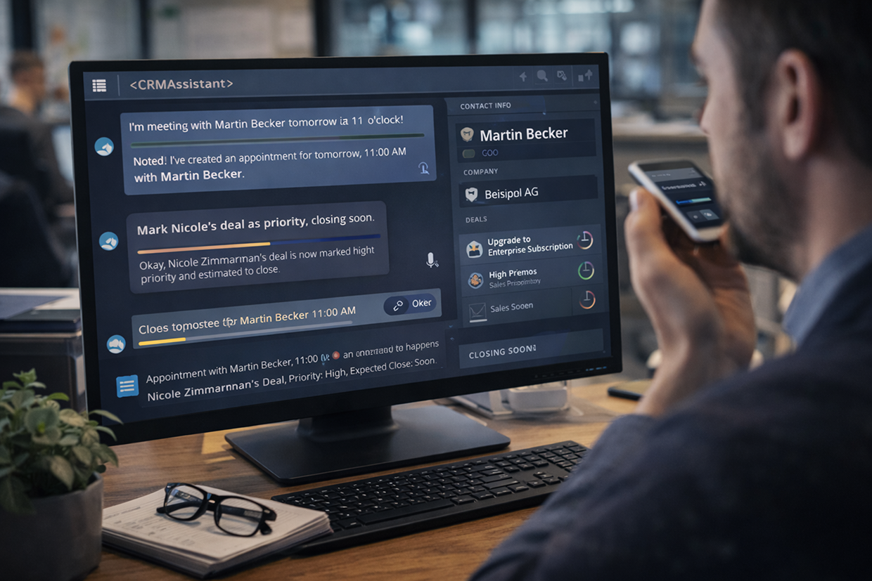 Sprachgesteuerte CRM-Nutzung für den Vertrieb